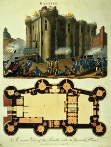 Ground Plan of the Bastille, engraved by J. Chapman, 1798 by English School